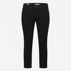 Black Mid Rise Stretch Skinny Jeans