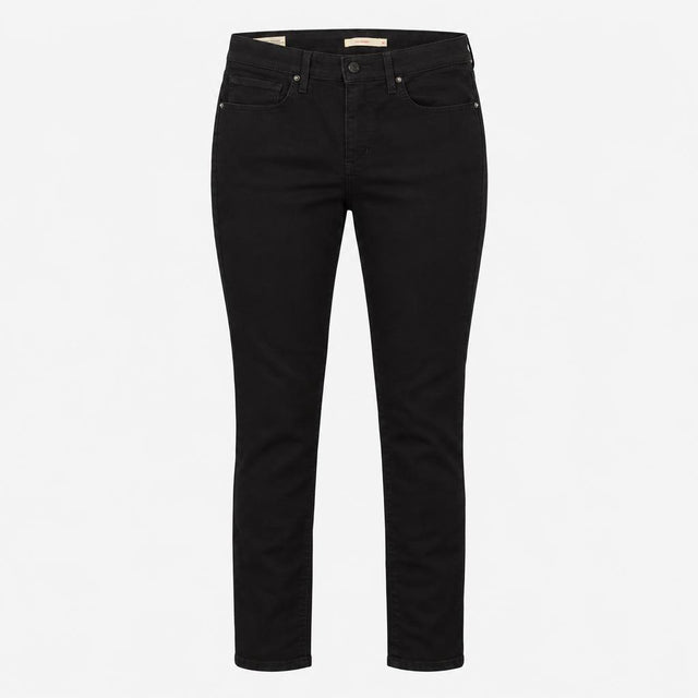 Black Mid Rise Stretch Skinny Jeans