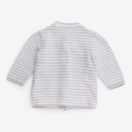 Cardigan Grey and White Stripe