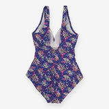 Swimsuit navy with ditsy design