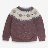 Knitted jumper brown with highland cows