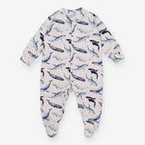 White Sleepsuit with Whales 