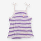 Vest top purple white stripes