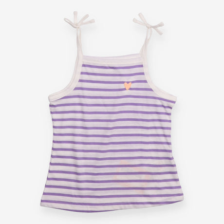 Vest top purple white stripes