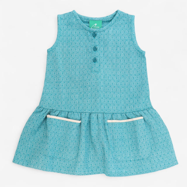 Dress Sleeveless Blue with Pockets