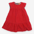Red Cord Dress with Floral Lining