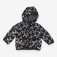 Navy Floral Padded Jacket with Fleece Lining