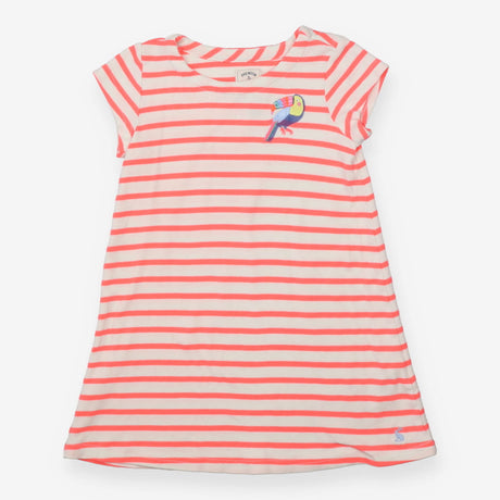 Dress short sleeves orange and white stripe 