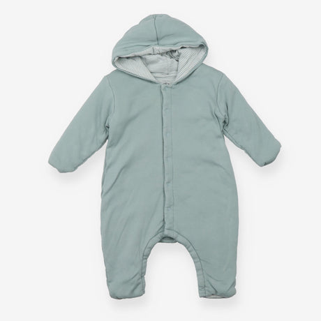 Pramsuit Jersery Green with Striped Lining