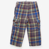Trousers pull on combat blue grey yellow check