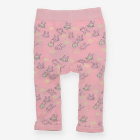 Leggings knit pink bunnies spots 