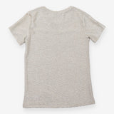 Silver Metallic Shimmer Short-Sleeve Party Top