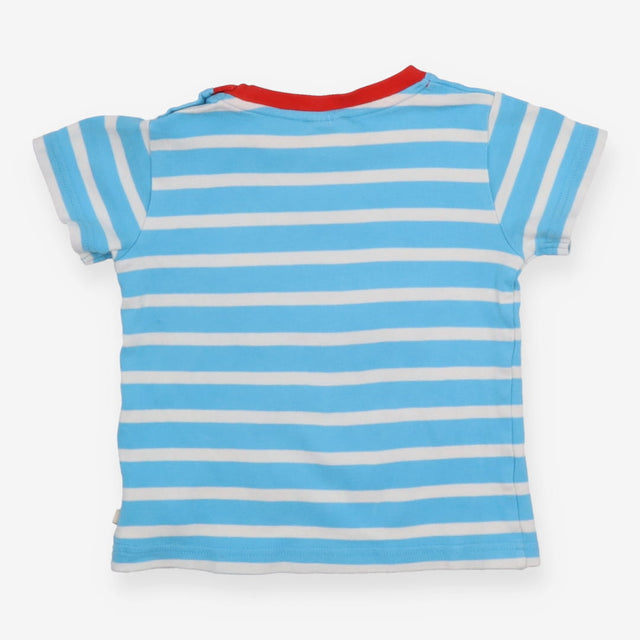 T-Shirt Blue Stripe Boat Friends
