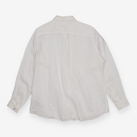 White Linen Shirt Long Sleeve Button Down
