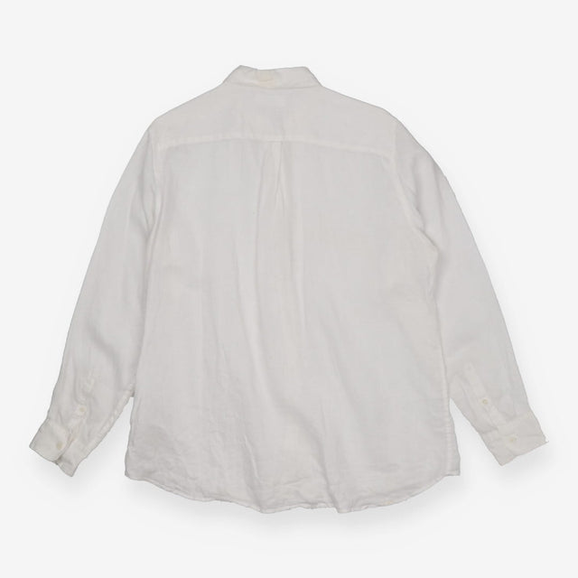 White Linen Shirt Long Sleeve Button Down