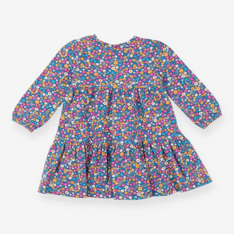 Dress Long Sleeved Navy Pink, Blue and Yellow Flor