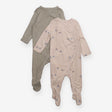 Sleepsuits Beige with Boats and Khaki 2-Pack