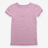 Lilac striped pointelle t-shirt