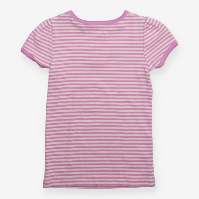 Lilac striped pointelle t-shirt