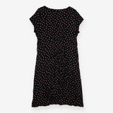 Midi Dress Jersey Polka Dot Pink black Short Sleev