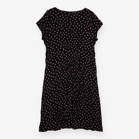 Midi Dress Jersey Polka Dot Pink black Short Sleev