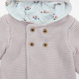 Light pink cardigan knit floral lining 
