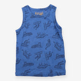 Blue vest with tigers