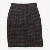 Pure Wool Tweed Pencil Skirt Black Tan