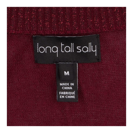 V Neck Metallic Shimmer Knit Jumper Berry Burgundy