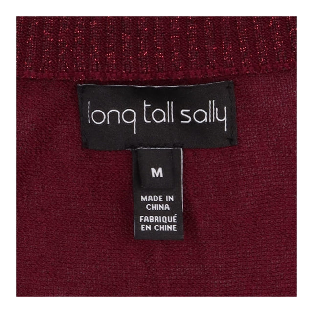 V Neck Metallic Shimmer Knit Jumper Berry Burgundy