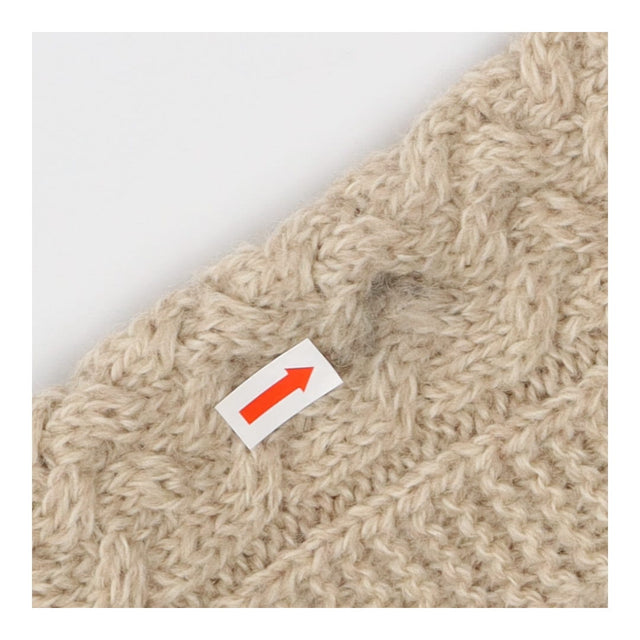 Chunky Wool Cable Knit Cardigan – Beige