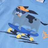 Skateboarding dog print tee
