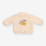 Fleece jacket Cream with Embroidered Duck with Bob