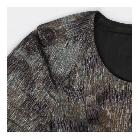 Dress Metallic shift with shoulder detail