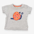 T-Shirt Grey Happy Snail Applique