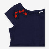 Navy Dress with Bows