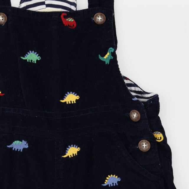 Navy Corduroy Dinosaur Dungarees