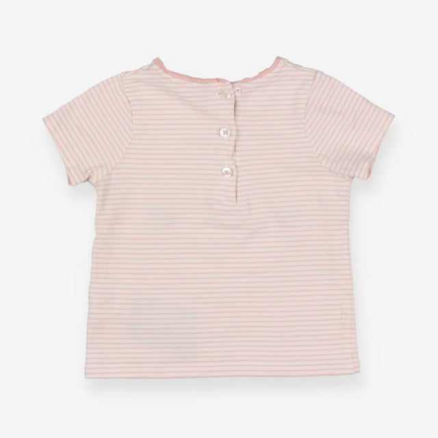 T-shirt pink stripe flamingo family