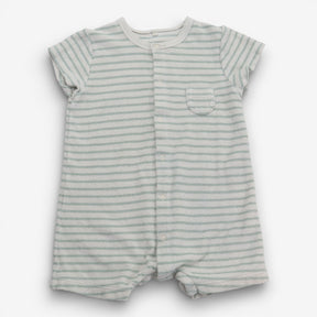 Romper Toweling Green Stripe