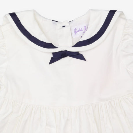 Blue and white collared dress