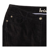 Black Cotton Velvet Straight Leg Trousers