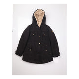 Coat Black Sherpa Fleece Lined Hooded Parka