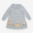 Dress long sleeved white and blue striped rabbits