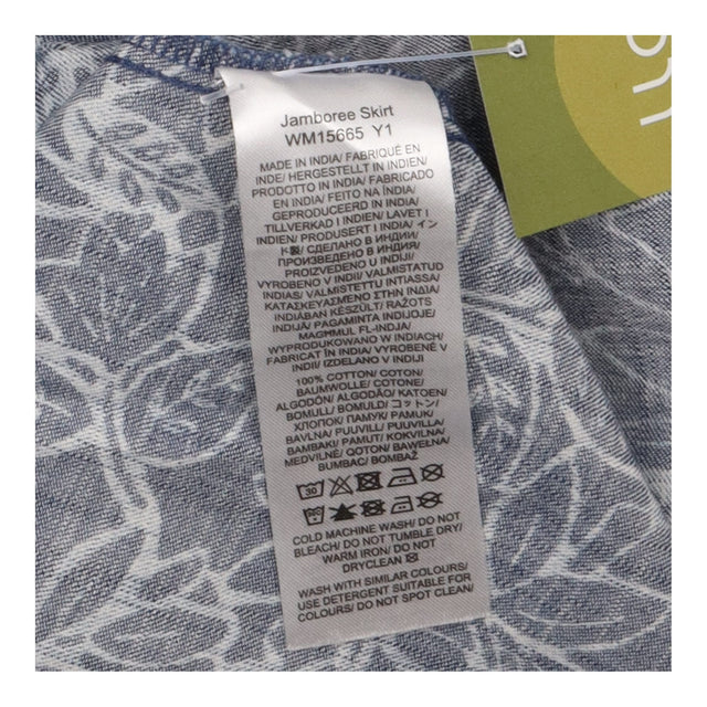 Jamboree Cotton Midi Skirt Blue Leaf Print