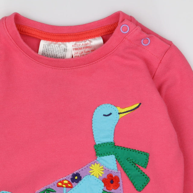 Tee pink LS applique duck