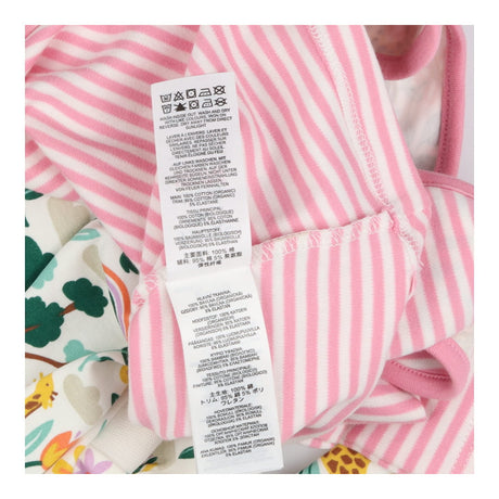 Easy dressing babygrow giraffes stripes and rainbo