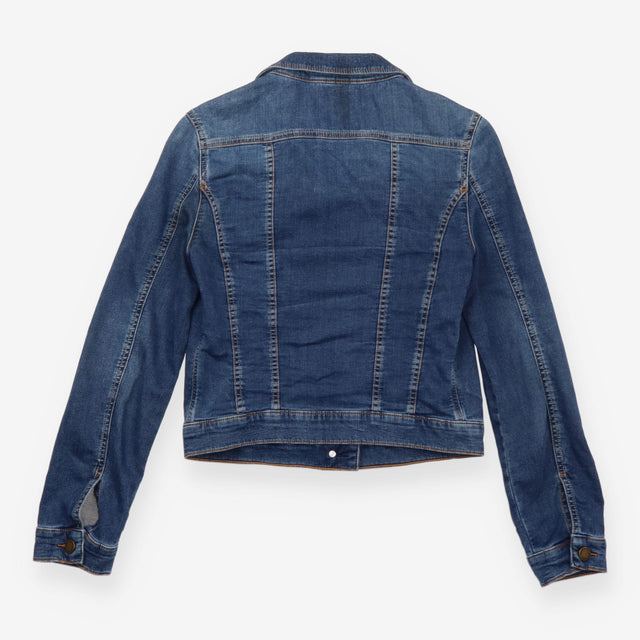 Denim Jacket Mid Blue Stretch Cotton Fitted