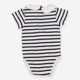 Striped Bodysuit Apple Stitching