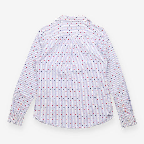 Blue Striped Cotton Classic Fit Shirt