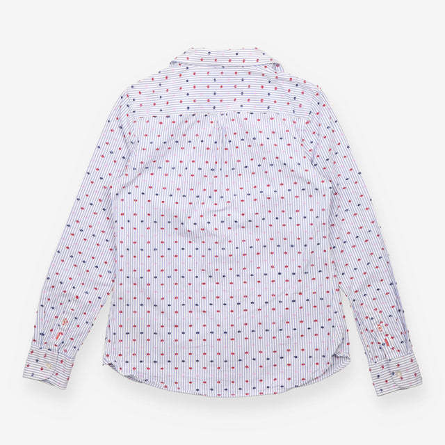 Blue Striped Cotton Classic Fit Shirt